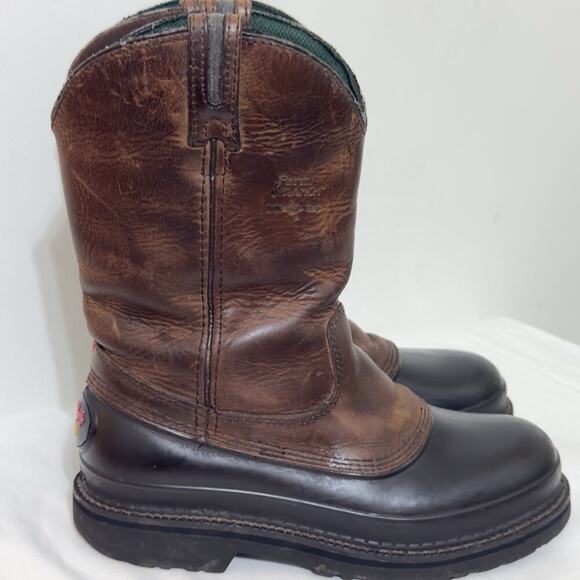 Georgia Boot G3413 Muddog Pull-On Brown Leather Farm & Ranch Work Boots 9M
